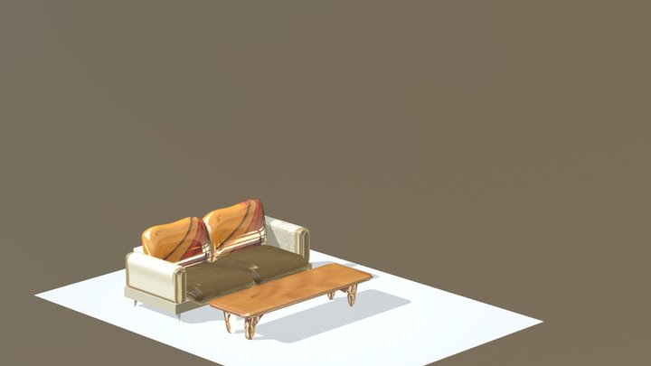 Sofa Meja Blender 3D Model