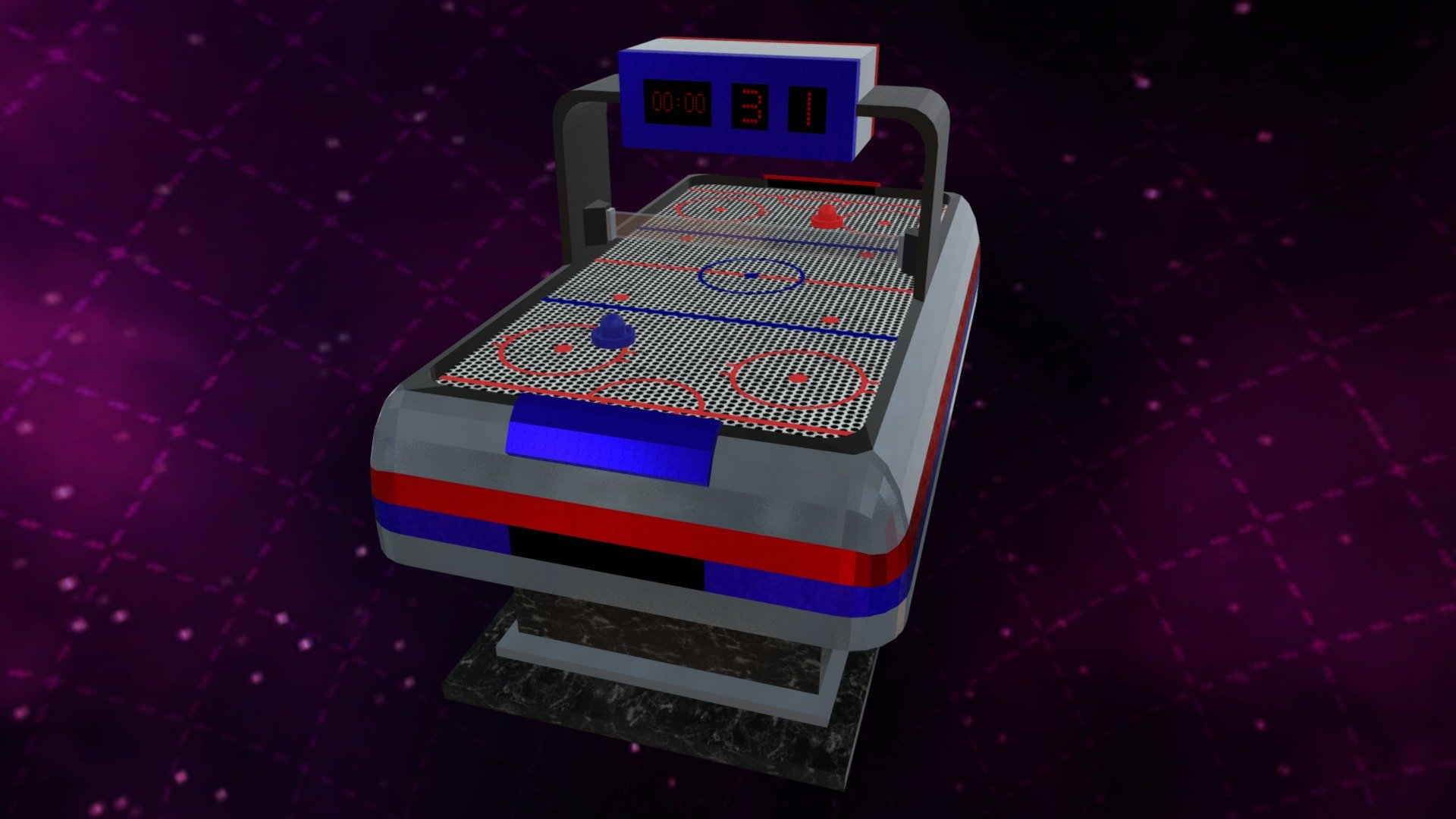 Air Hockey Arcade .glb (v0.9) FREE Low Poly Download Free 3D model by