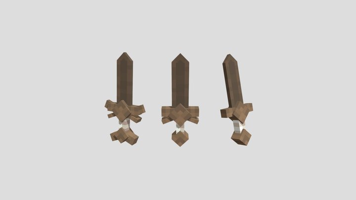 Pack | Wooden Swords 3D Model