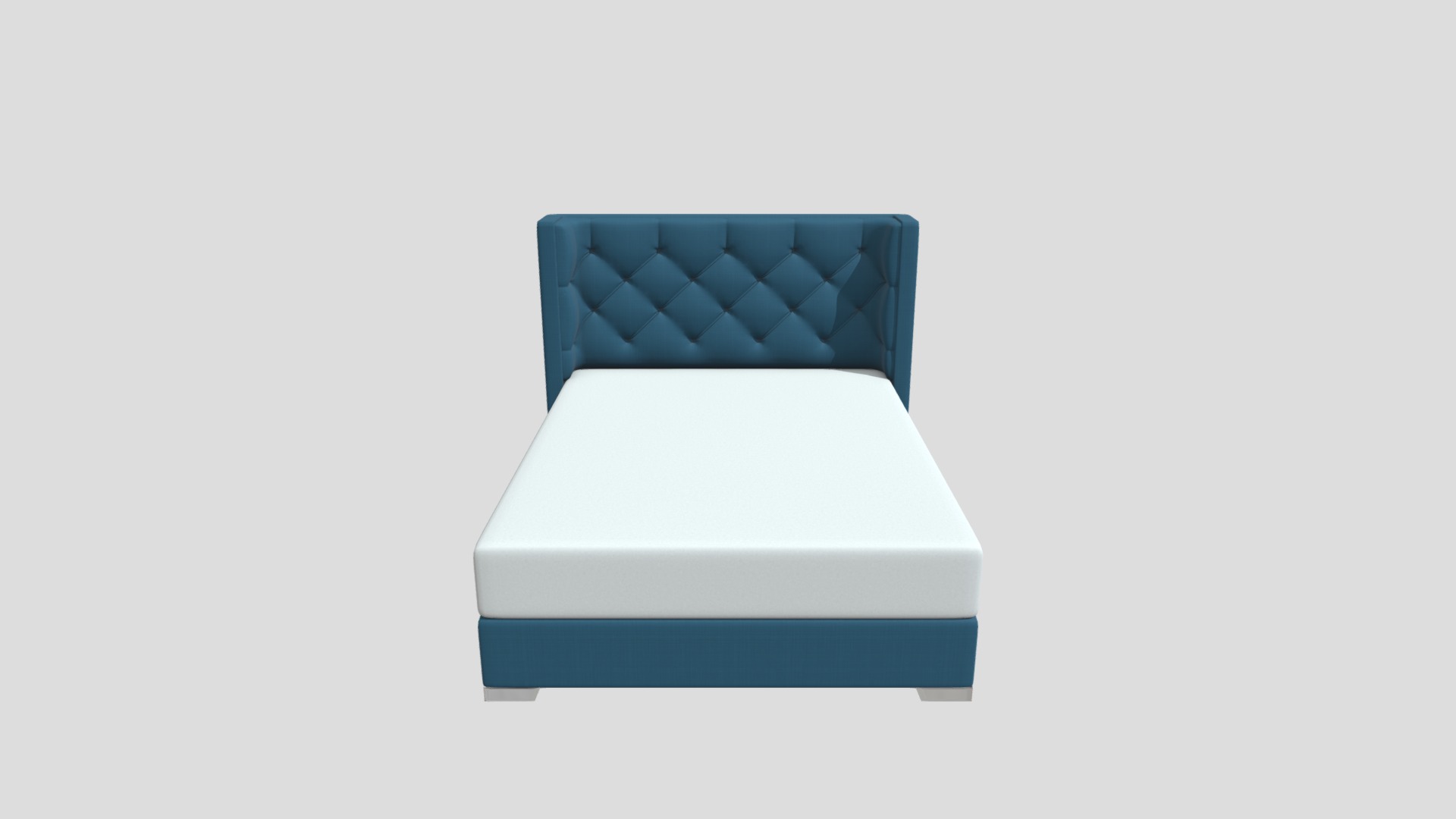 3D model Large Double Bed - This is a 3D model of the Large Double Bed. The 3D model is about a blue and white box.