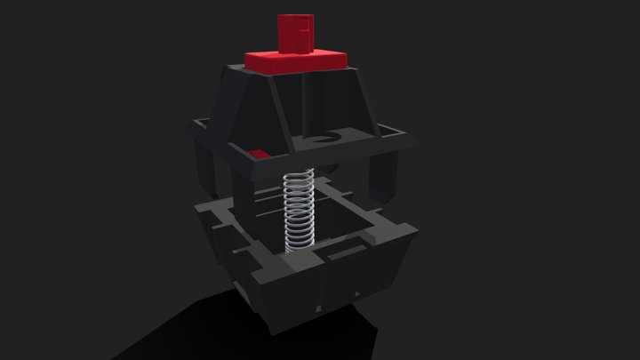 Red Mechanical Switch 3D Model
