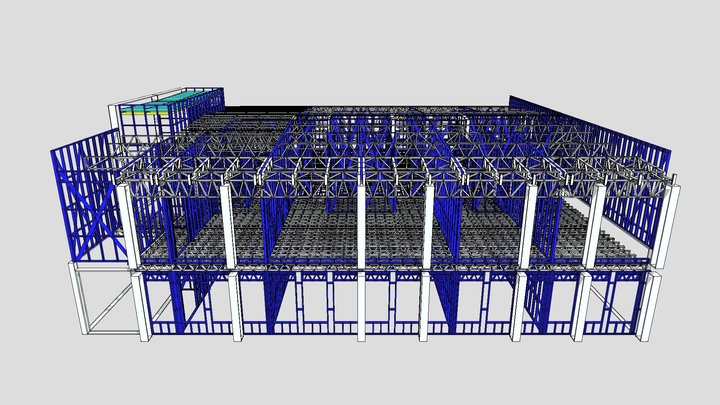 Commercial Cold-Formed Steel Building-Hilton V6 3D Model