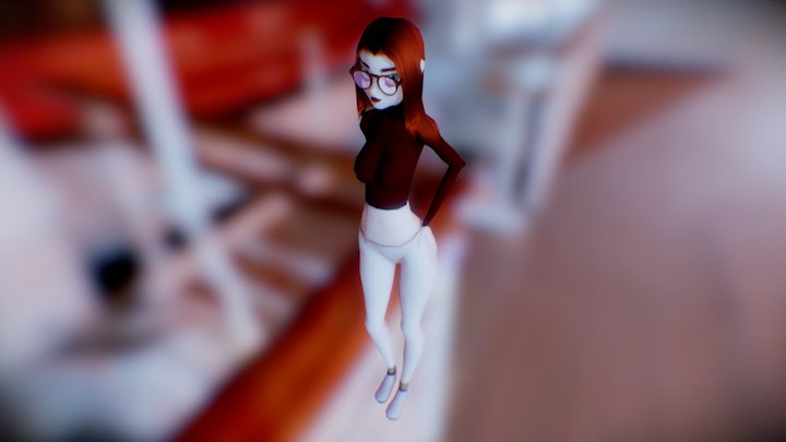 Ginger Girl (Low Poly) 3D Model