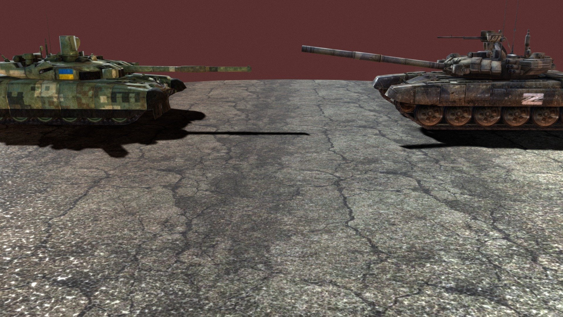 Ukraine X Russia ( low poly)
