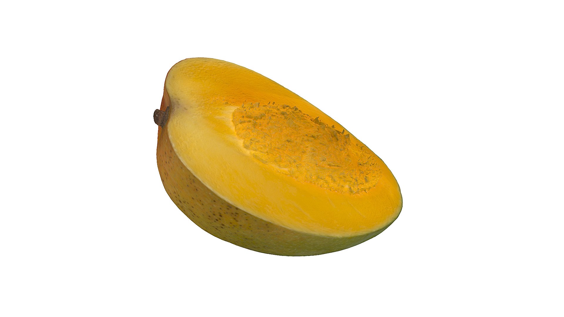 Mango Slice With Pit 3D Fruit Scan