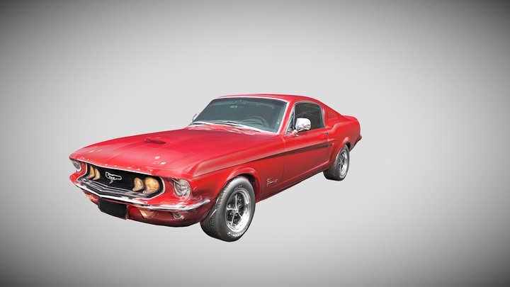 Red 1967 Ford Mustang GT Fastback 3D Model