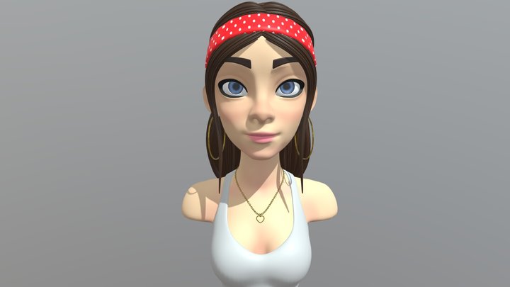 Busto Garota 3D Model
