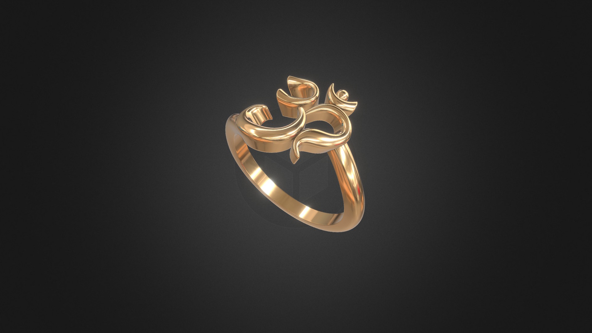 3D model 1143 – Ring - This is a 3D model of the 1143 - Ring. The 3D model is about a gold ring with diamonds.