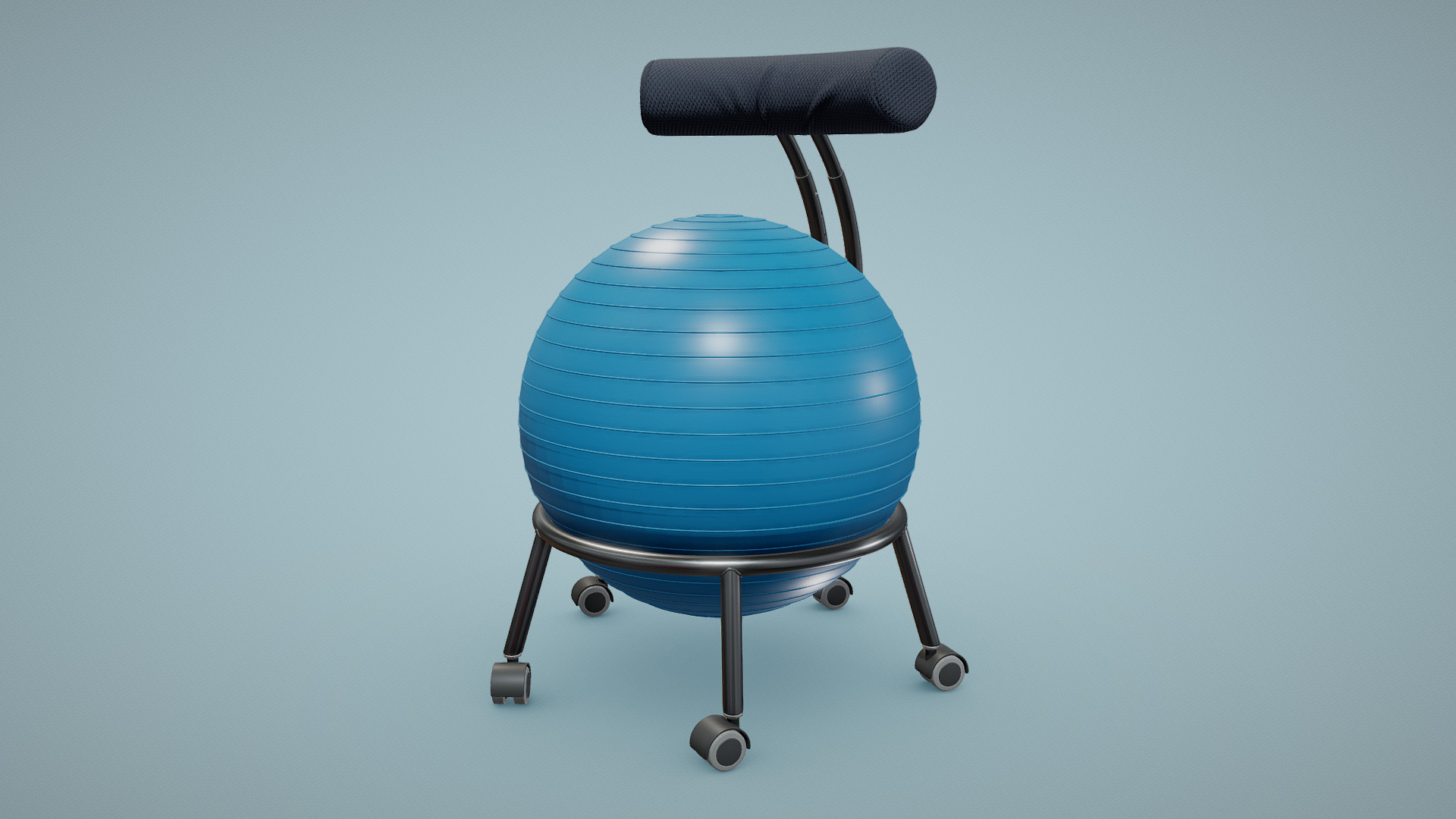 3D model Yoga Ball Office Chair - This is a 3D model of the Yoga Ball Office Chair. The 3D model is about a blue and black chair.