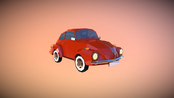 Low Poly City Car 01 3D Model
