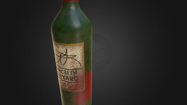 Bloody Wine Bottle 3D Model