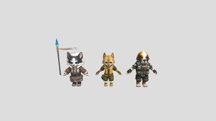 Dog Soldier Squad – Hunter, Guerrilla & Medic 3D Model