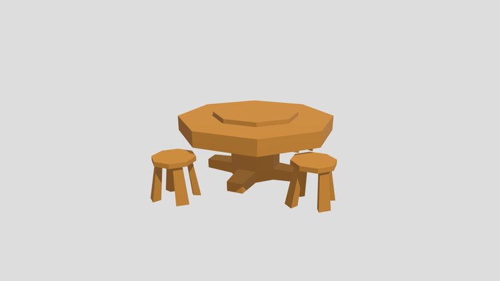 Table And Chair Fantasy 3D Model