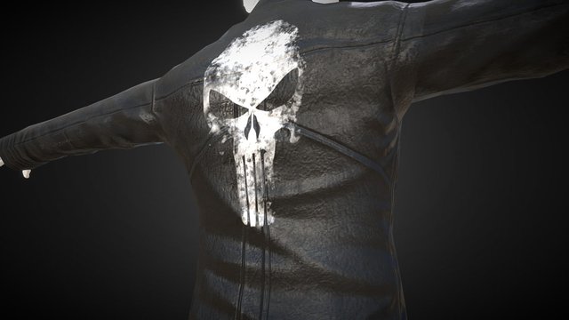 Black Leather Jacket 3D Model