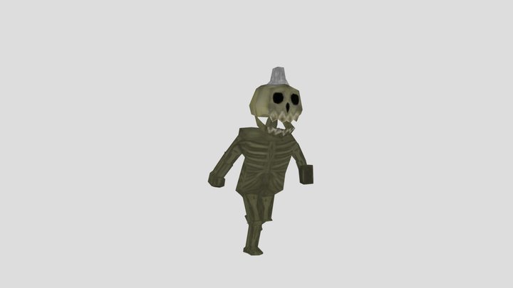 PS1 style skeleton character 3D Model