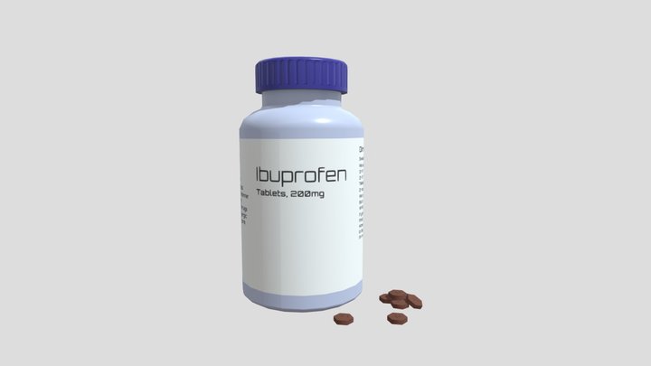 Ibuprofen Bottle 3D Model