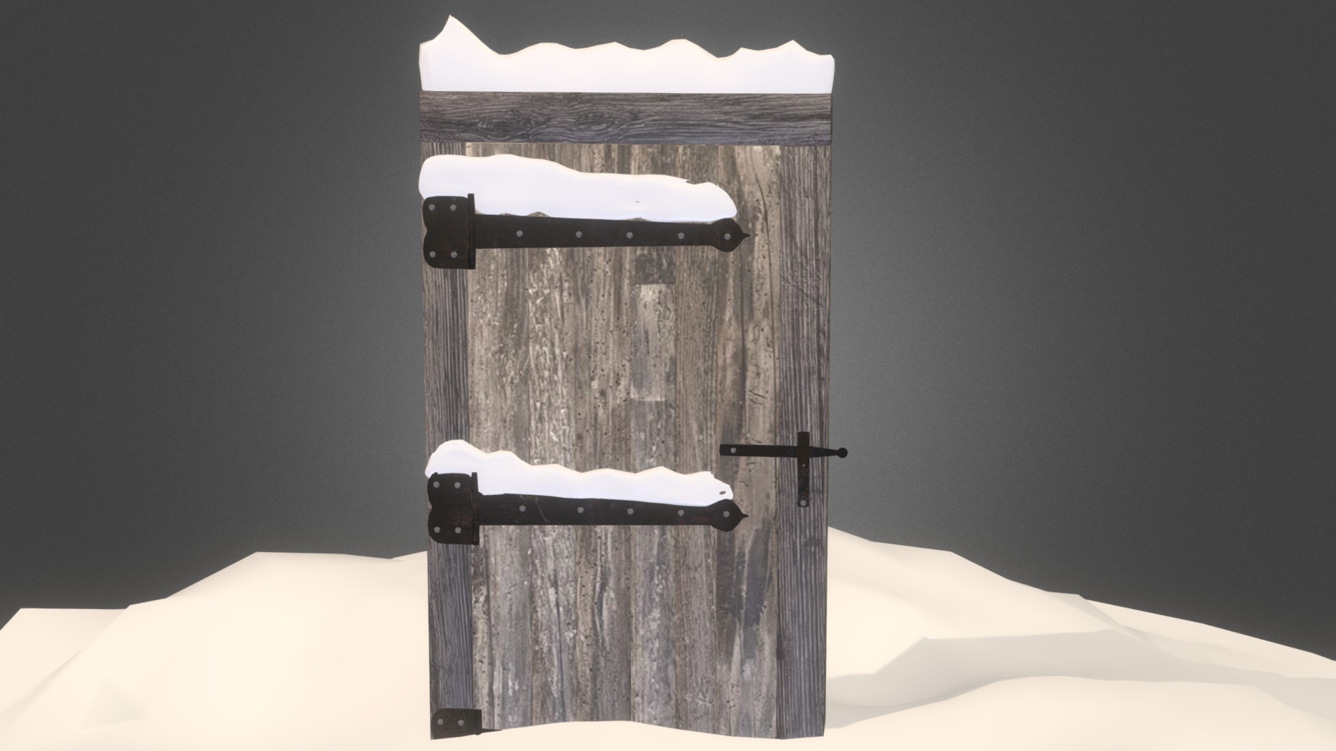 3D model Winter Doorway - This is a 3D model of the Winter Doorway. The 3D model is about a wood box with a door.