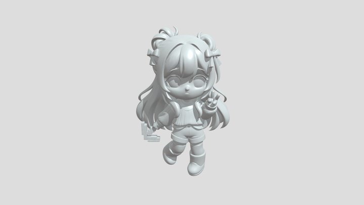 Chibi style anime girl 3D Model