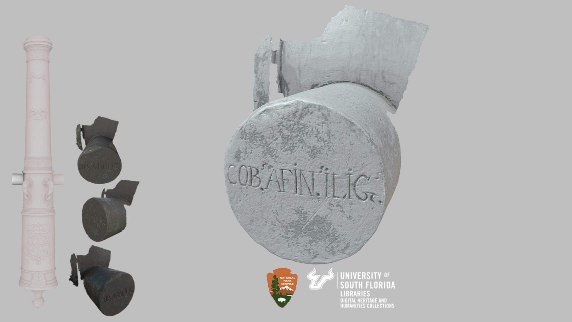 Cannon Trunnion with Composition 3D model by University of South