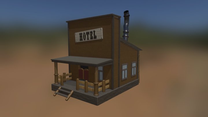 Small Western Hotel 3D Model