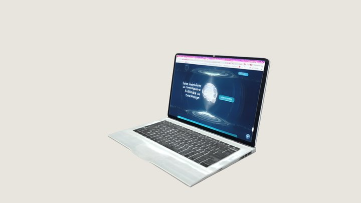 Open laptop macbook displaying an AI website pa 3D Model