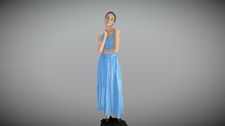 Beautiful woman in evening dress 325 3D Model