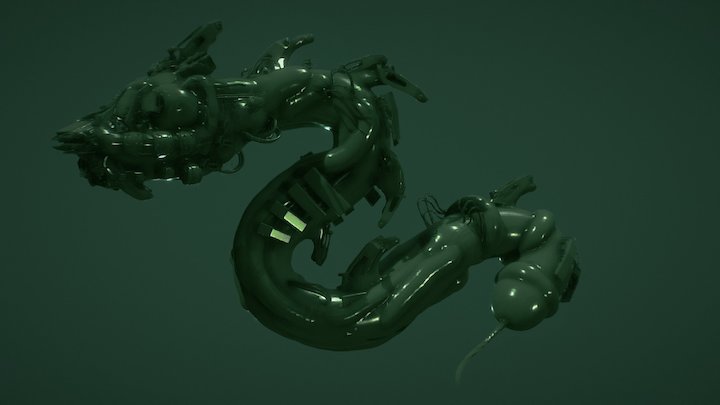 Cybopunk Sea Serpent 3D Model