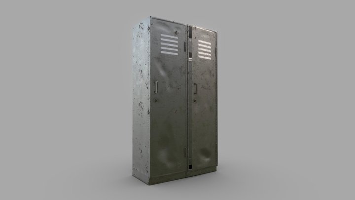 Metal Cabinet (Low Poly) 3D Model