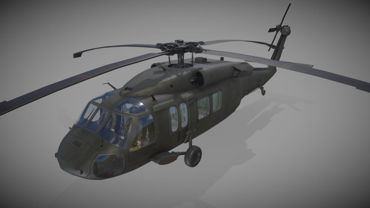 UH-60 Dark Complex Animation 3D Model