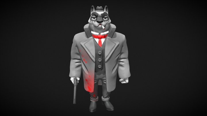 Noir cat 3D Model