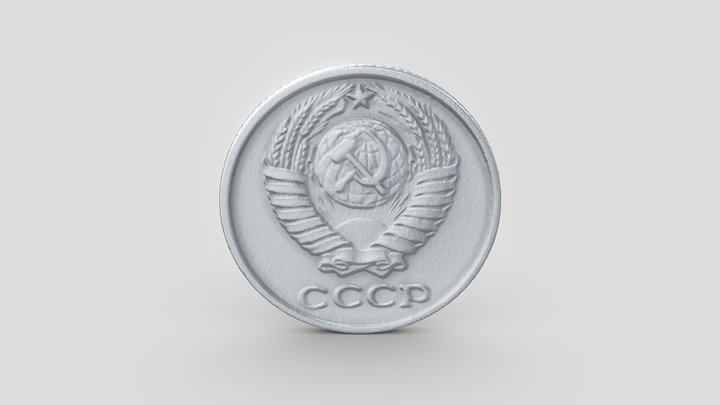 Old Coin 10kop. USSR 1961 3D Model