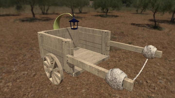 Cart with Magic Plant 3D Model