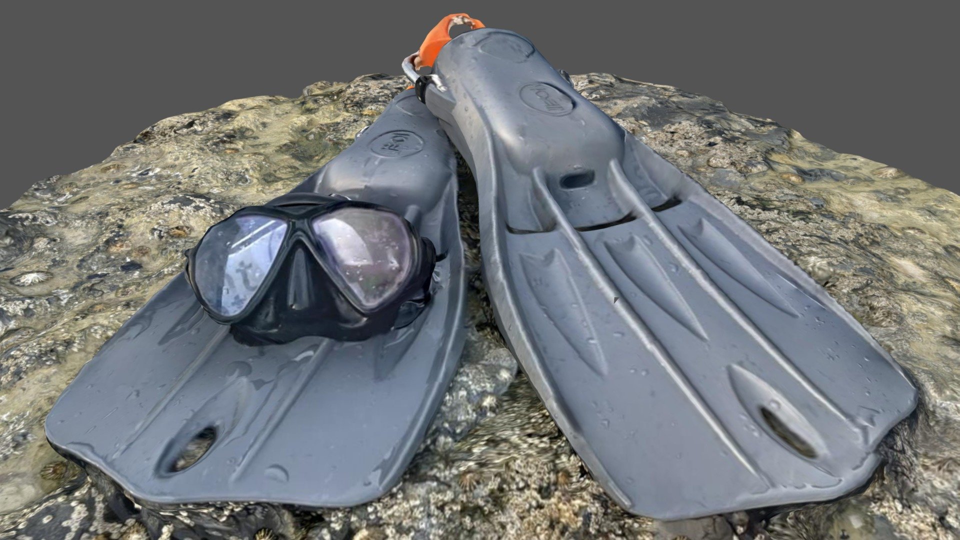 Diving fins and mask 3D model by Jason Brown (bardocreative