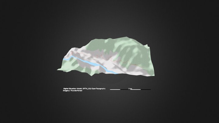 大渡河大峡谷_等高地图 – Modello 3D gratuito STL