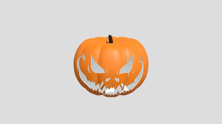 Pumpkin With Face 3D Model