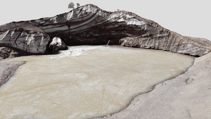 Tapado Glacier supraglacial pond and ice cliff 3D Model
