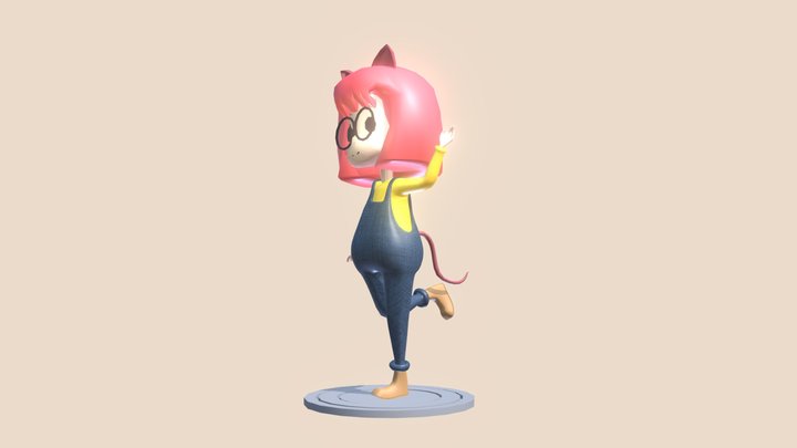 mini cat girl 3D Model