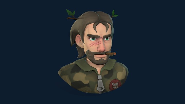 Hunter Bust Sculpt 3D Model