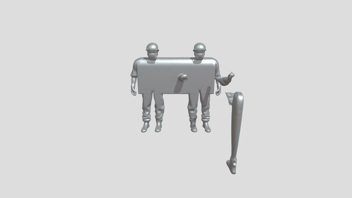 Group of workers in uniforms and protective gea 3D Model
