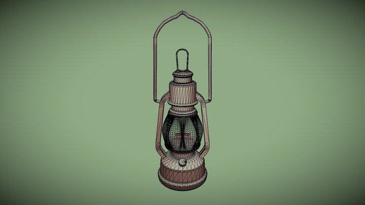 Camping Oil Lantern 3D Model