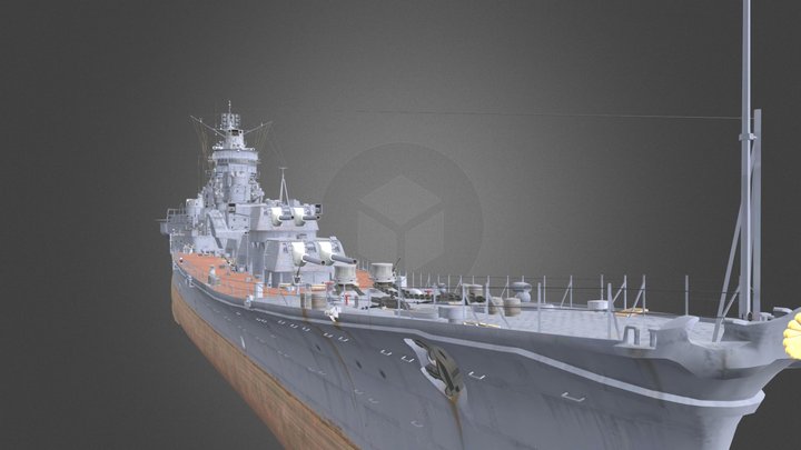IJN Tone with terrible textures 3D Model