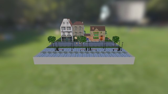 3D Low Poly Scene 3D Model
