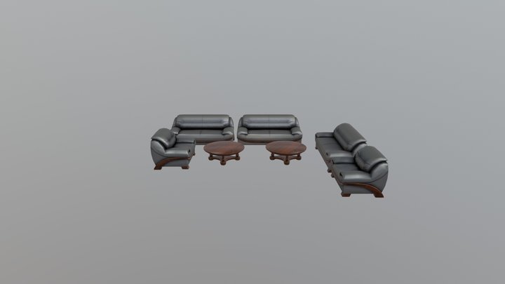Sofa and Table 3D Model