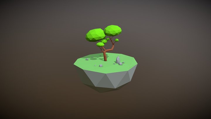 Very Simple Low Poly Island 3D Model