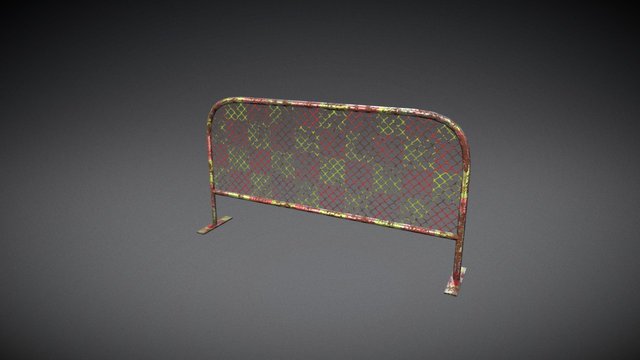 Grungy Carnvial safety Railing/Barrier 3D Model