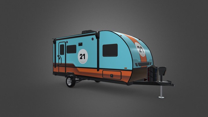 Fiberglass Travel Trailer Wrap 3D Model