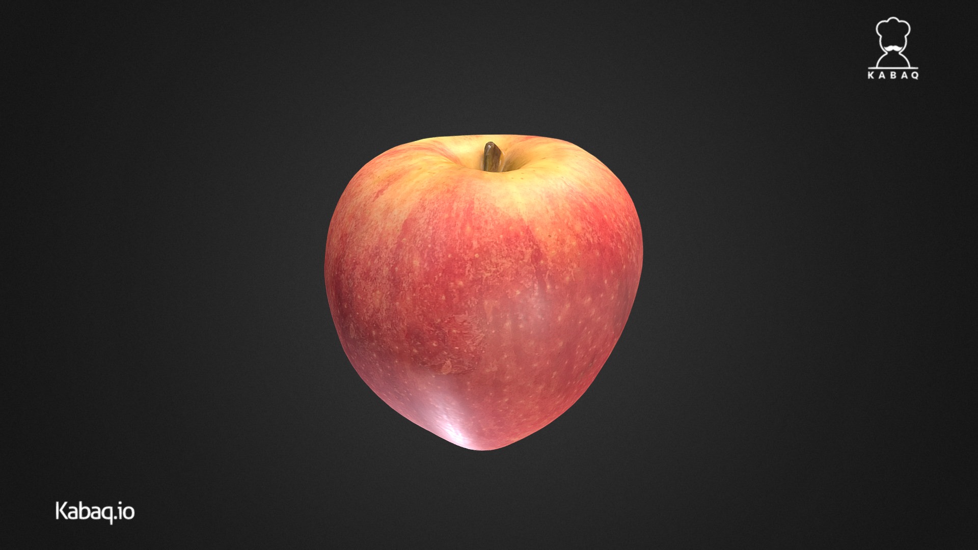 3D model Red Apple - This is a 3D model of the Red Apple. The 3D model is about a red apple with a black background.