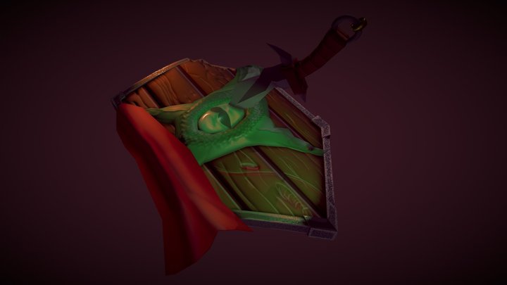 Dragon Shield and Knife 3D Model