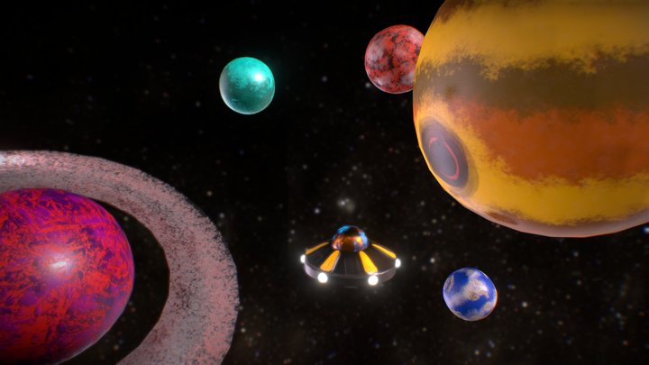 Space Scene 3D Model