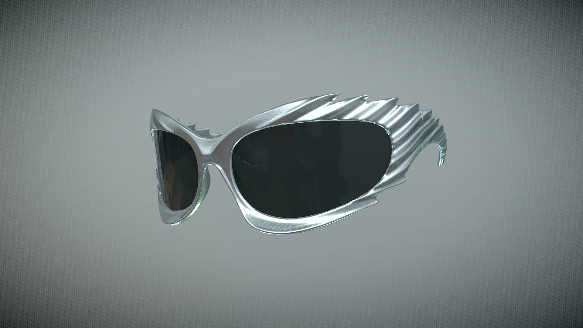 Balenciaga Spike Rectangle Sunglasses - Buy Royalty Free 3D model